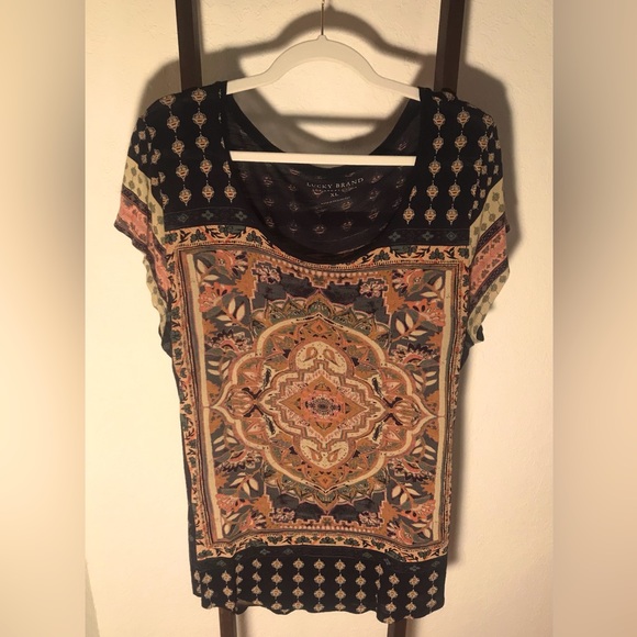 LUCKY BRAND BOHO SHORT SLEEVE - Picture 1 of 5